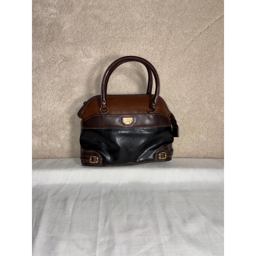Collection Classics  Handbag Black Brown Colorblock Leather & Gold Tone